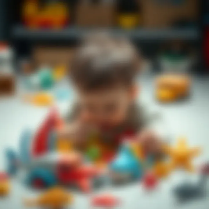 Imaginative Play with Sea Toys Child playing creatively with sea toys