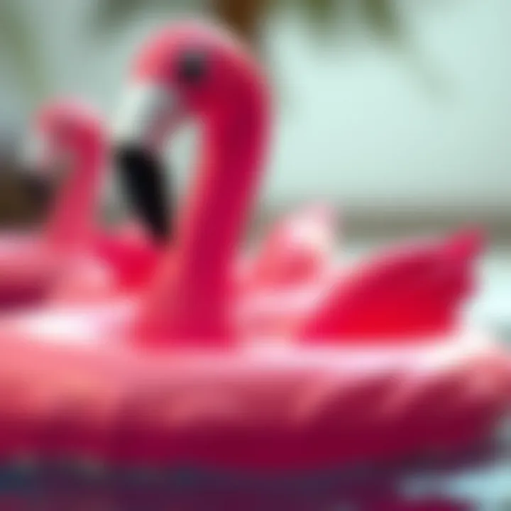 Close-up of durable materials used in flamingo float