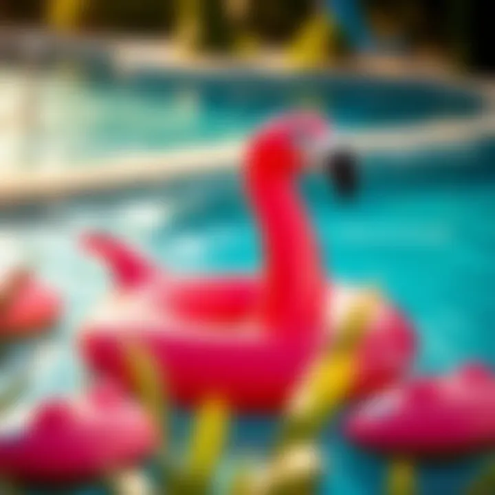 Safety features of a flamingo pool float