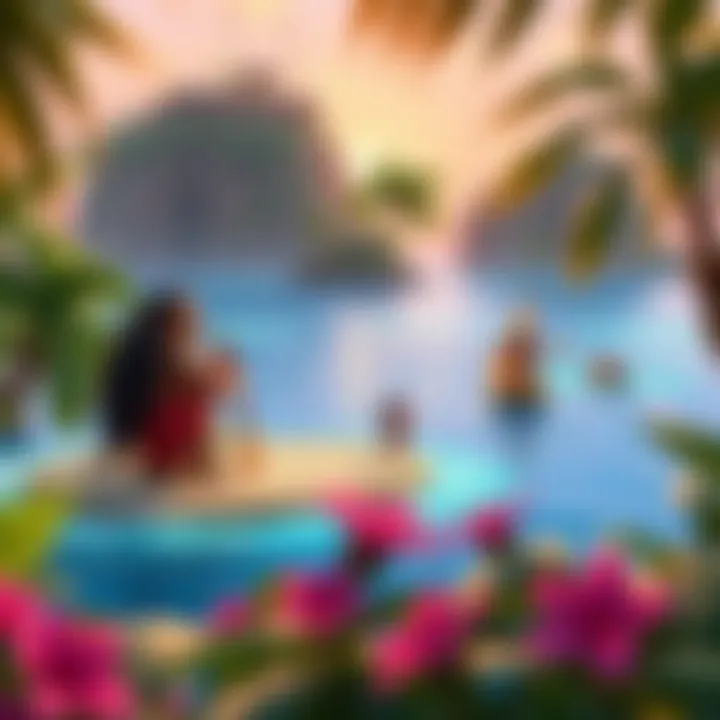Polynesian Islands in Moana A vibrant scene showcasing the lush islands of Polynesia featured in Moana