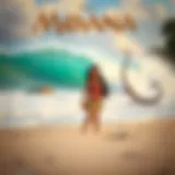 Moana on the Beach Moana standing on a beach with the ocean waves crashing behind her