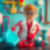 A vibrant doctor toy set with various medical tools