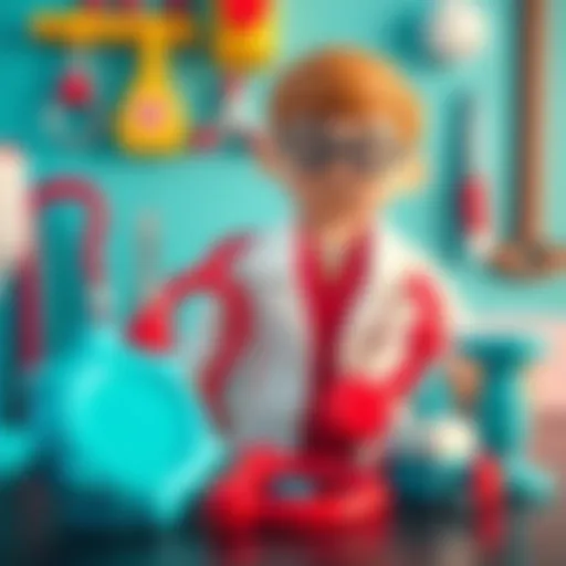 A vibrant doctor toy set with various medical tools
