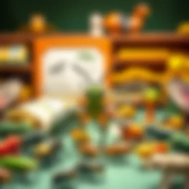 Diverse Toy Insects A variety of toy insects displayed in an educational setting