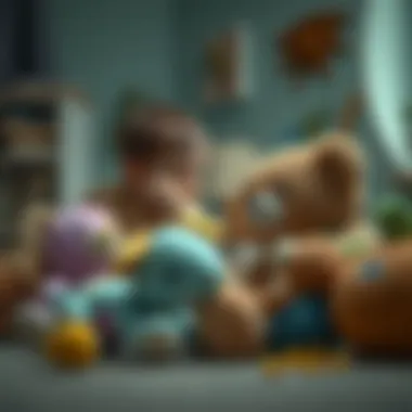 Children Engaging with Plush Toys Children playing with plush toys in a safe environment