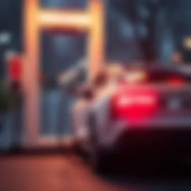 Electric car plugged into a charging station