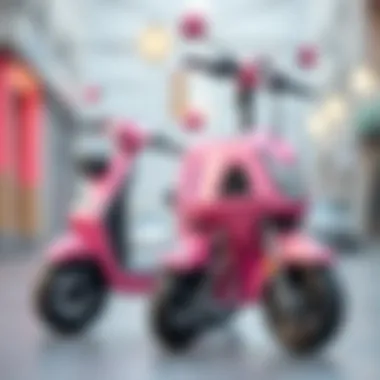 Comparison chart of various pink electric scooter models