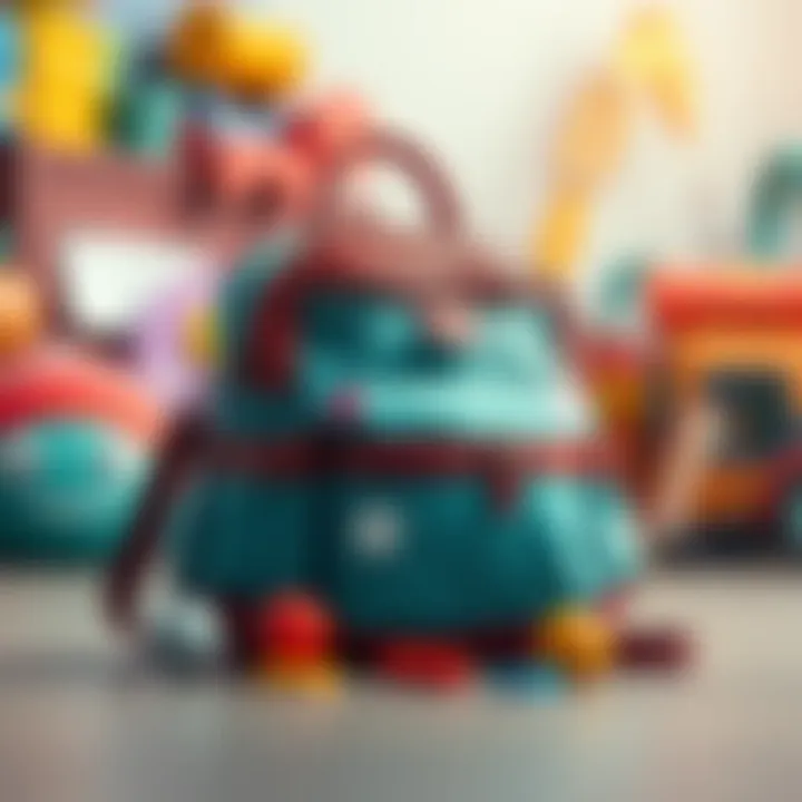 Educational tools and Elsa bag together