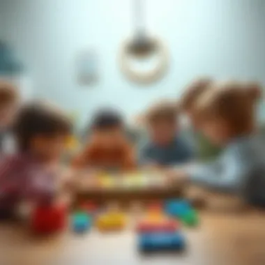 Educational Board Game Fun A group of children playing an educational board game together