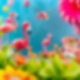 Enchantimals Flamingo toy collection showcased in a vibrant setting