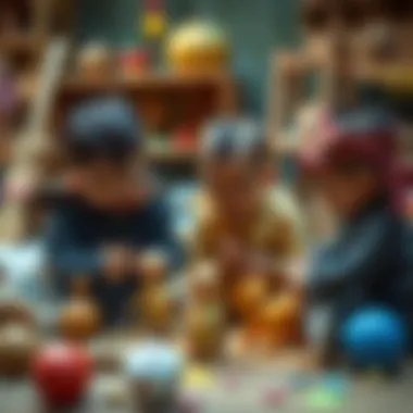 Children Engaged with Traditional Toys Children playing with traditional toys, highlighting their role in development.