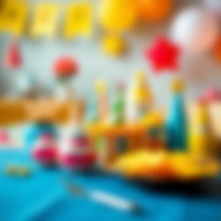 Essential supplies for a birthday table arrangement