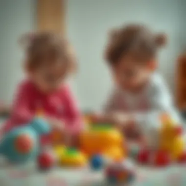 Children playing together with interactive baby toys.