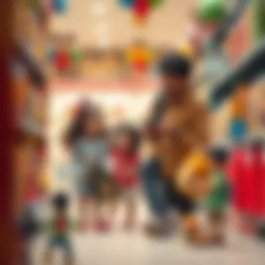 A family exploring Jungle 8 products in a shop