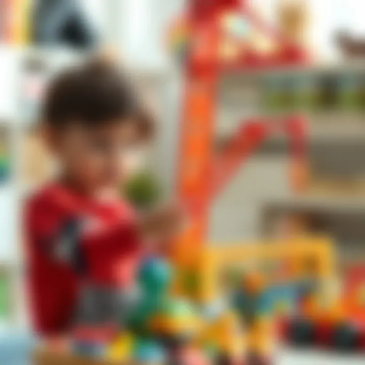 Fine Motor Skills Development through Toy Cranes Children developing fine motor skills while operating a toy crane