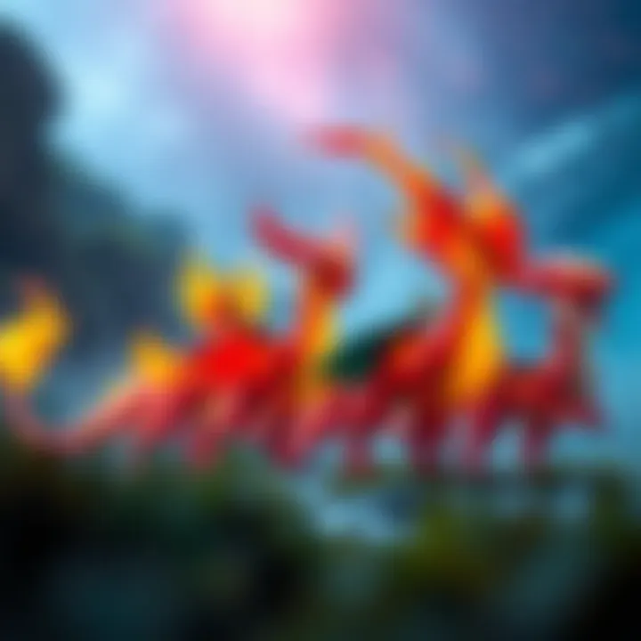 Evolutionary Journey of Fire Pokémon Evolution stages of fire Pokémon in a dynamic montage