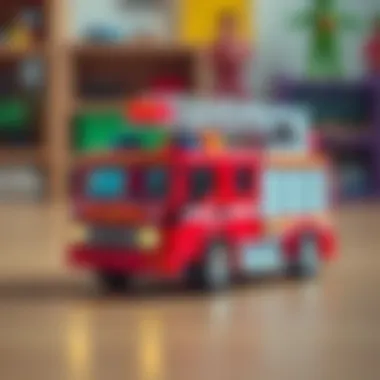 A fire truck toy fostering teamwork and cooperation