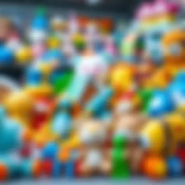 A variety of baby toys arranged neatly