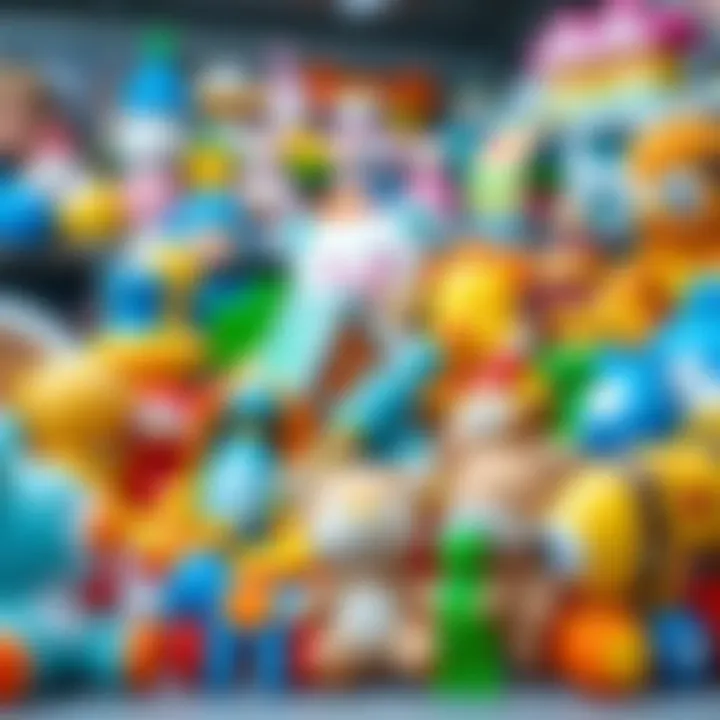 A variety of baby toys arranged neatly