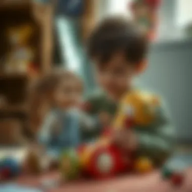 A child playing creatively with a realistic toy doll