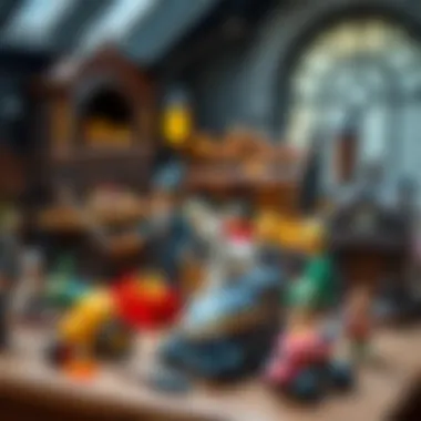 A collection of Harry Potter merchandise, showcasing the cultural impact of Platform 9 3/4 on the toy industry.