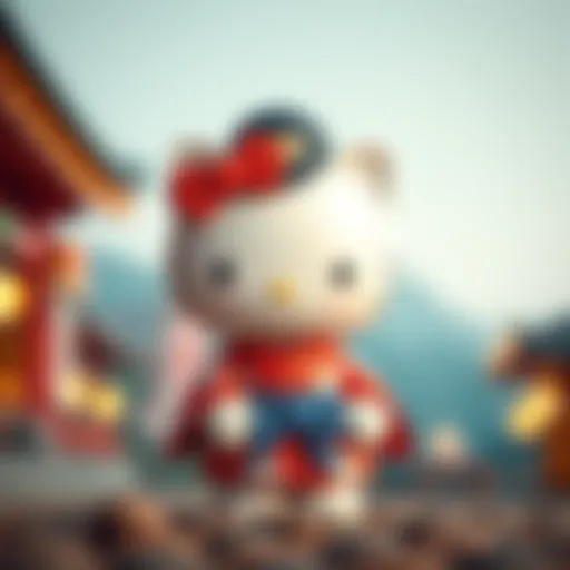 A vibrant illustration of Hello Kitty in traditional Japanese attire, reflecting cultural heritage.