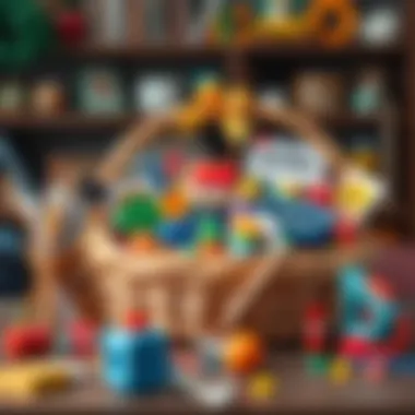 A beautifully arranged gift basket filled with hobby supplies