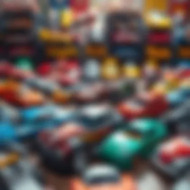 Dazzling Array of Hot Wheels Cars A vibrant collection of Hot Wheels cars arranged artfully