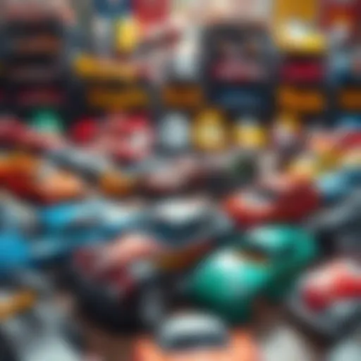 Dazzling Array of Hot Wheels Cars A vibrant collection of Hot Wheels cars arranged artfully