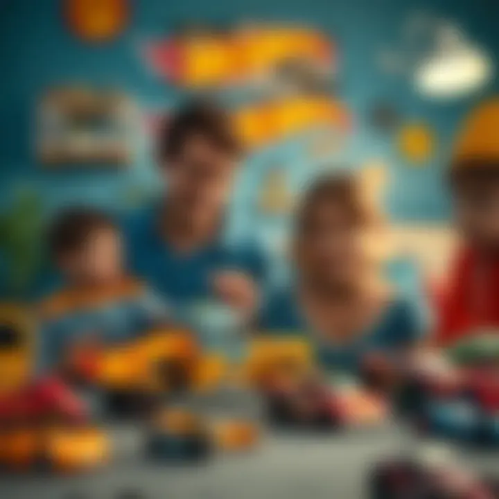 Family Bonding Through Hot Wheels Play A family enjoying time together while playing with Hot Wheels toys