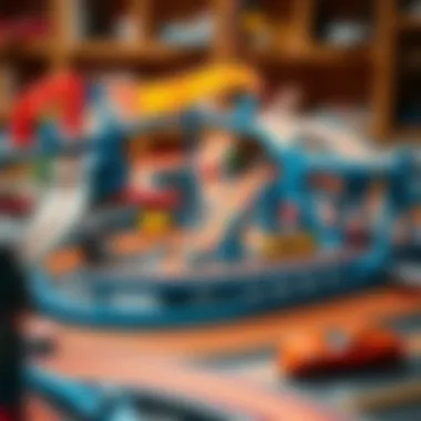 An intricate Hot Wheels track setup showcasing creativity and engineering