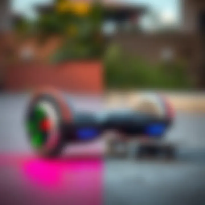 A side-by-side view of a hoverboard and a skateboard