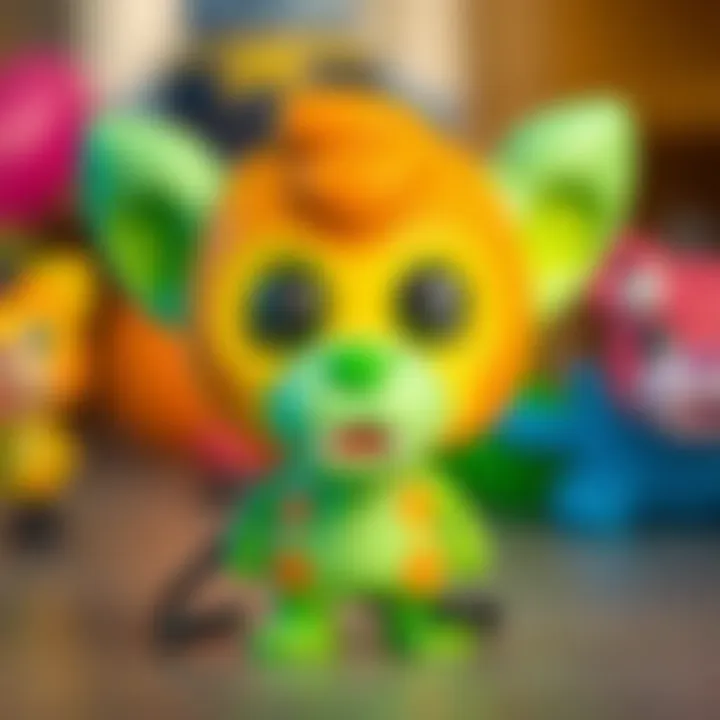 Close-up of Huggy Wuggy toy showcasing its features