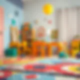 Vibrant Playful Design for Kids' Rooms Colorful children's carpet with playful design
