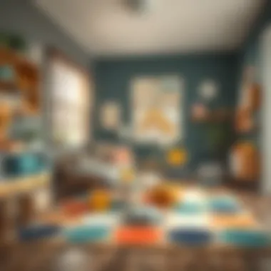 Beautifully decorated room featuring an Ikea children's rug