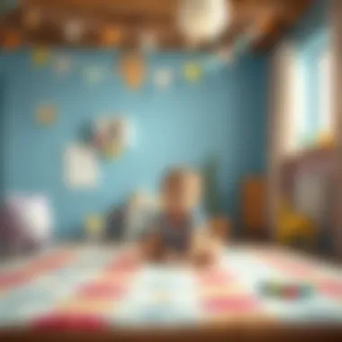 Child playing on a soft and safe rug