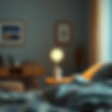 Elegant Ikea Night Lamp in Bedroom Elegant design of Ikea's rechargeable night lamp in a cozy bedroom setting