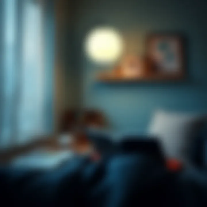 Ikea Night Lamp in Reading Nook Rechargeable night lamp illuminating a serene reading nook