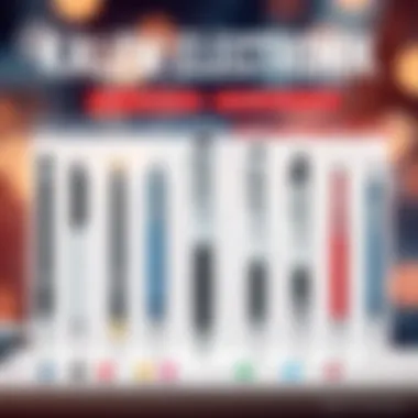 Comparison chart showcasing different models of electronic pens