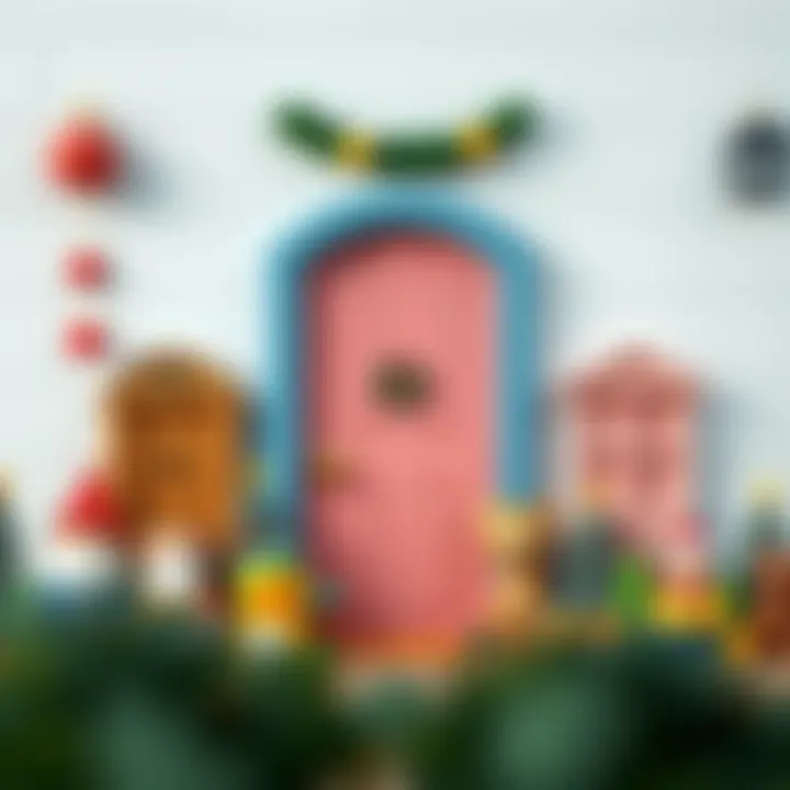 Creative arrangement of various door ornaments