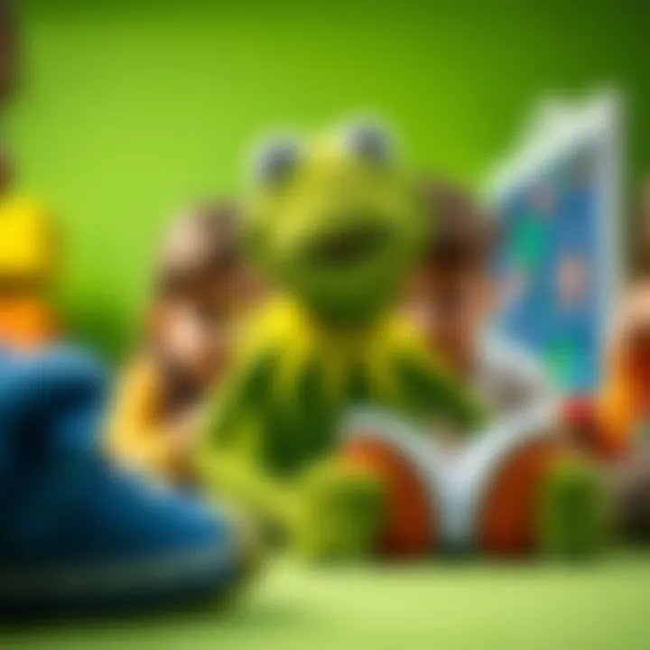 Educational Benefits of Kermit Plush Children engaging in educational activities with Kermit plush toys.