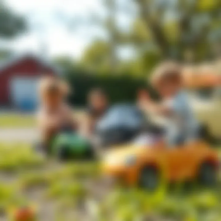Outdoor Fun with Mini Cars Children playing with toy cars outdoors.