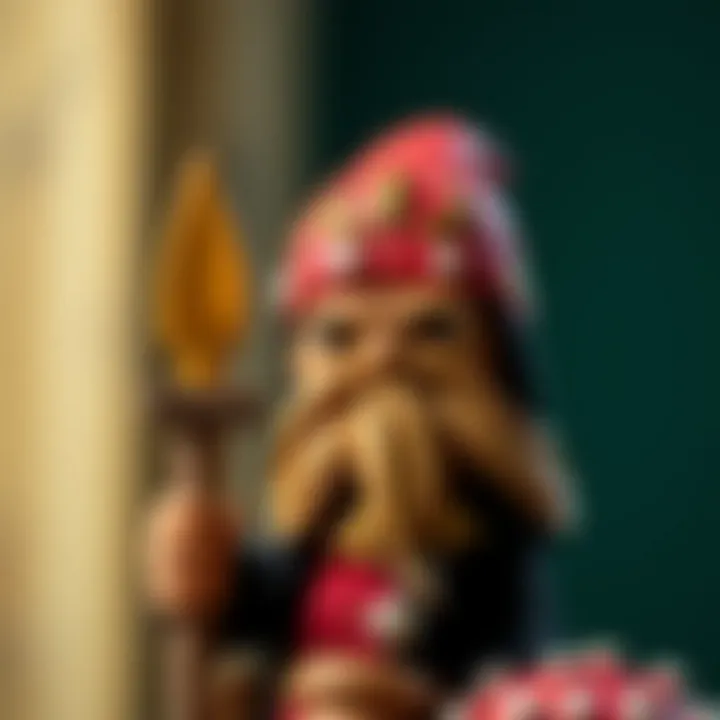 A close-up of a Kral Şakir figure, emphasizing its craftsmanship and playful character.