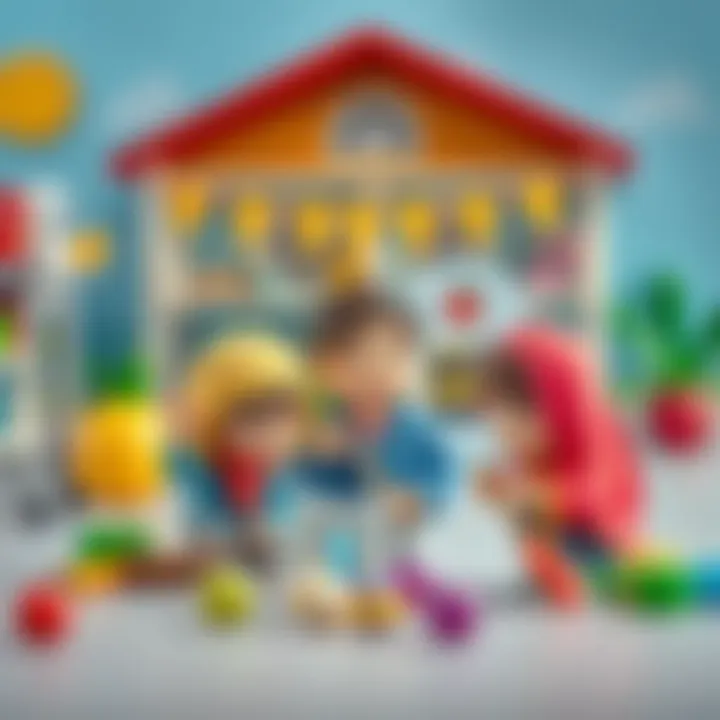 Learning Through Play with Kral Şakir A colorful depiction of Kral Şakir characters engaging in educational activities, promoting learning through play.