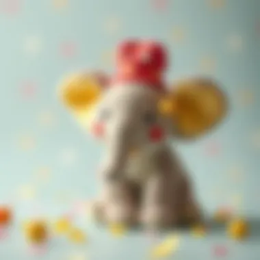 A cheerful plush elephant symbolizing childhood joy