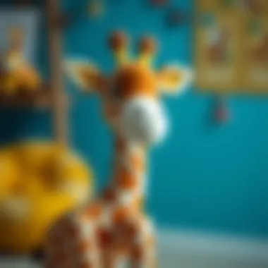 A cuddly plush giraffe enhancing imaginative play