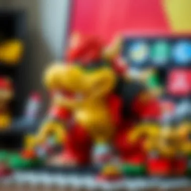 Complete Lego Bowser set displayed artistically