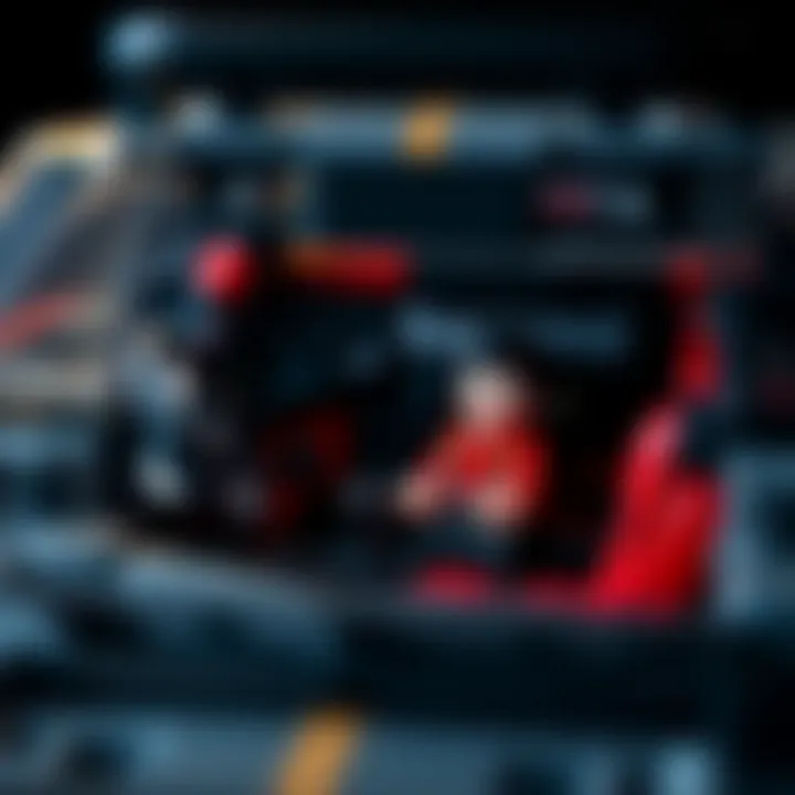 Detailed interior view of Lego Speed Champions Nissan GT-R Nismo with driver minifigure