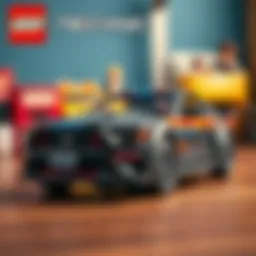 Detailed view of the Lego Technic Ford Mustang set showcasing intricate design elements
