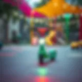 Colorful light-up scooter on a playground